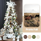 Sea Team 25-Pack Flocked Velvet Christmas Tree Ball Ornaments Set, Decorative Hanging Baubles, Shatterproof Plastic Decorations for Xmas Tree, Wreath, Garland, 60mm/2.36 Inches, Prairie Fall
