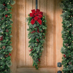 Haute Decor Classic 3 Foot Pre-lit Artificial Fir PE/PVC Christmas Swag, 30 Warm White LED Lights, Indoor/Outdoor Use, Lighted Holiday Decoration, Battery Operated with Automatic Timer On/Off