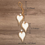 Sun&Beam Heart-shaped Wooden Decorative Hanging Handmade Hearts Ornaments for Wedding Party Valentine Christmas Home Decoration Car Décor (Y-#2, 1Pcs)