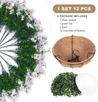 Artificial Faux Hanging Plants Flowers Basket for Outdoors Decoration,Hanging Planters with Fake Silk Daisy Flowers for Outside,UV Resistant Realistic Porch Patio Balcony Garden Yard Home Decor（White）
