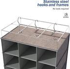 coastal rose Hanging Shoe Organizer, 30 Sections Hanging Shoe Organizer for Closet with 6 Mesh Pockets, Space Saving Hanging Shoe Rack, Grey Closet Shoe Organizer