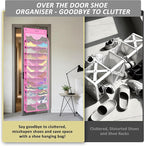 24-Pair Over Door Shoe Organizer for Family & Kids, Double Sided | Hanging Storage for Sneakers, Boots, Toys & Room OrganizationRose Quartz