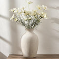 Large Ceramic Rustic Flower Vase, 10.43 Inch Tall Vintage Pottery Home Decor, Antique Farmhouse Terracotta Vase for Living Room, Table, Shelf, Mantel Decoration, Farmhouse - Cream-White