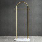 Freestanding Clothing Rack with Marble Base,Modern Gold Arch Garment Rack for Small Spaces,Sturdy Metal Coat Rack,Clothes Racks for Hanging Clothes in Bedroom,Closet,Entryway,Boutique Display