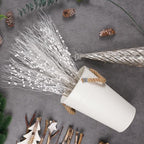 SLK 16-Pack Artificial Glitter Berry Stem Ornaments, Christmas Decorative Glittery Twigs, Picks, Branches for Tree, Wreath, Small Vase, Halloween Party (White)