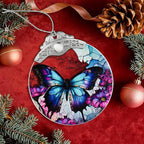 Butterfly Gifts for Women, Stained Glass Ornaments, Purple Butterfly Decorations, Hanging Holiday Presents Idea, Car Hanging Ornaments, Car Charm, Mirror Accessories