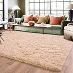 Rugs for Living Room 5x7, Soft Shaggy Modern Shag Area Rug for Bedroom, Upgrade Non-Slip Plush Fluffy Carpet for Kids Boys Girls Room Home Decor Aesthetic, Camel