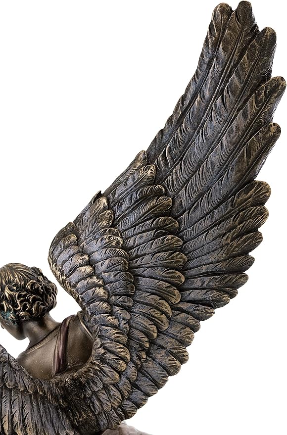 Top Collection Archangel St. Michael Statue - 14.5-Inch Saint Michael Defeating Lucifer in Religious Premium Cold-Cast Bronze Sculpture - Collectible Angel of Heaven Stepping on Demon Figurine