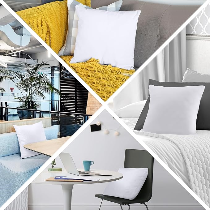 Utopia Bedding Throw Pillows (Set of 1, White) – 16 x 16 Inches Down Alternative Pillows for Bed, Sofa, and Couch - Fluffy Decorative Stuffer Pillow for Indoors & Outdoors
