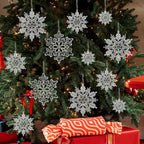 Christmas Tree Decorations Snowflake Ornaments 36Pcs Clear Plastic Hanging Snowflakes from Ceiling Snow Flakes Decorating Hanging for Winter Wonderland Decorations Indoor Outdoor Decor