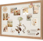 AKTOP Cork Board Bulletin Board with Linen 20" X 30", Large Framed Corkboard for Wall, Hanging Pin Board Picture Board for Home Office Decor, Cute Vision Board with Pushpins (Carbonized Black)
