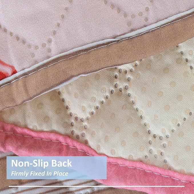 Armchair Caddy for Couch Remote Control Holder Non-slip Sofa Armset Organizer Caddy Storage for Recliner Couch 5 Pocket for Cell Phone Magazine 35"x13" Pink Vintage 1 Piece