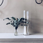 WGVI Quality Thick Clear Cylinder Glass Vases, 3" W x 8" H, Bud Vase Skinny Narrow Floral Bouquet Flower Container for Wedding Centerpieces Tabletop Décor Brush Pen Holder, Bulk Wholesale, 18 Pieces
