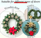 MCFULL 14 in Wreath Hangers for Front Door,Sturdy Metal Wreath Doors Hangers,Over The Door Hooks for Front Porch Decor,White Garland Hooks Holders for Halloween Christmas Decorations2 Packs