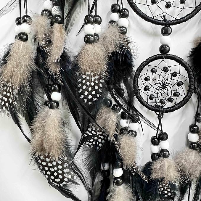 Dream Catchers for Adults Black Dream Catchers Large Dream Catcher Boho Dream Catcher Wall Decor for Boys Teen Room Decor Dorm Living Room Hanging Decoration Festival Gifts