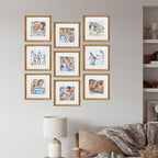 Sheffield Home 9 Piece Gallery Wall Frame Set, 12x12 Inch, Beaded Antique Bronze