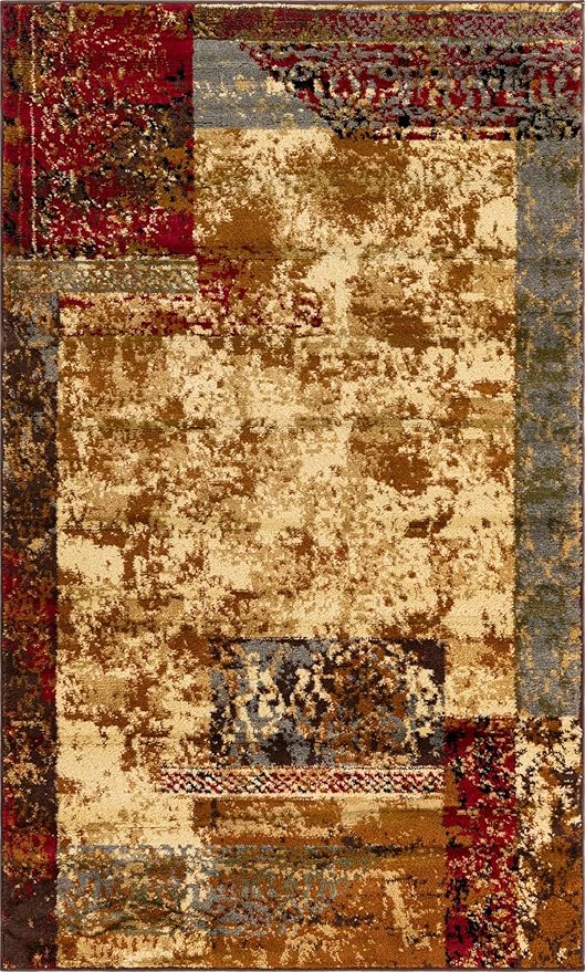 Unique Loom Barista Collection Area Rug - Arusha (3' 1" x 5' 3" Rectangle, Beige/Black)