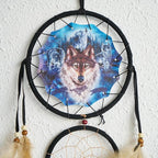 Remorelt 3PCS/Set Large Size Dream Catcher Wolf & Eagle Pattern Hanging Decor, Native American Style Ornament for Home, Dorm, Car,Wolf Decor Wolf Gifts for Wolf Lover(DC04 13Inch Set 3 Mix)
