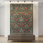GarveeHome Green Vintage Floral Washable Rugs 5x7 for Living Room Boho Botanical Retro Rug Low Pile Stain Resistance Non Slip Carpet for Bedroom Nursery Dining Room