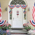 Valery Madelyn 4th of July Wreath, Patriotic Wreath for Front Door, Red White and Blue Top Hat and Heart Wall Signs for Memorial Day Independence Day USA 250th Anniversary, 22 inch