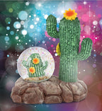 CoTa Global Cactus Snow Globe - Magical Rainbow Water Globe Figurine with Sparkling Glitter, Collectible Novelty Ornament for Home Decor, for Birthdays, Christmas, and Valentine - 45mm