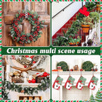 6 Pcs Christmas Wreath Holder Ties - 8.5" Adhesive Silicone Straps - Stretchable Hangers for Garland Mantle Stairways Decoration