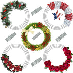 5-Pack Wire Wreath Frame – Round Metal Wreath Form with Ring Design for DIY Crafts, Floral Projects, and Home Decor – Dark Green Wire Frame for Christmas Holiday & Weddings (5, 12 Inches)