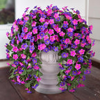Artificial Fake Hanging Flowers Plants for Outdoor Spring Summer Decoration, 2PCS Faux Silk Daisy Flower Look Real UV Resistant Orchid Vine for Home Outside Garden Wall Indoor(Dark Purple and Fuchsia)