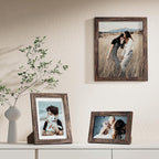 Vittanly 10 Pack Picture Frames Collage Wall Decor, Gallery Wall Frame Set for Wall or Tabletop Display, Engineered Wood and Shatter-resistant Plexiglass, Multi Sizes with 8x10, 5x7, 4x6 Frames, Brown