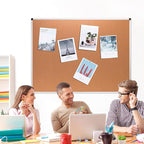 Amazon Basics Rectangular Bulletin Board, Cork Board for Wall, Vision Board for Classroom and Office, Aluminum Frame, 35" x 47", Brown