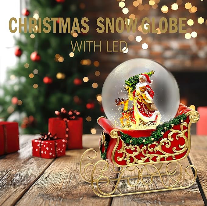 Snow Globe Pink Sofa/Dog and Cat Snowglobe with Music Birthday Party Decorations Creative Collectibles (SJQ-GPM5144B-120MM) (sled)