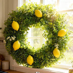Hiptree 22 Inch Boxwood Wreath for Front Door-Artificial Spring Greenery Indoor Outdoor Wreaths Decorations, Farmhouse Wall Decor-Wedding,Summer, Fall, Winter,Easter, Green All Year Round,DIY Wreaths