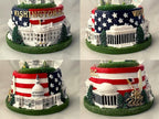 Washington, D.C. Snow Globe with Famous Buildings and Monuments - American Flag Base - Large