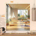 Hasipu Home Gym Mirror, 63"x28" Each, 1-Pack Frameless Wall Mounted Mirrors with Glass Clamps & 1 Aluminum Rail, Large Body Mirror for Home Gym, Yoga Studio, Bedroom, Silver Tempered Glass
