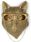 UITWMKTG Gold Animal Head Wall Decor Wall Sculpture Home Decor Statue for Living Room Office Bedroom Modern Decor for Men Women Fox