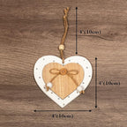 Sun&Beam Heart-Shaped Wooden Decorative Seven Styles Hanging Handmade Hearts Ornaments for Wedding Party Valentine Christmas Home Decoration Car Décor (All-7Pcs, 1Pcs)