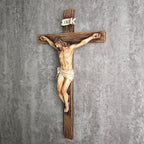 BC Catholic Crucifix Wall Cross, 10"H Jesus Christ Cross for Wall, Catholic Gift, Religious Wall art, Renaissance Sculpture Handmade by Buildclassic