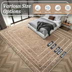 6x9 Area Rugs for Living Room Bedroom: Ultra Soft Fluffy Shag Rug Upgrade Non-Slip Non-Shedding Large Fuzzy Plush Carpet Indoor Floor Carpets for Kids Room Playroom Nursery Dorms Home Decor Beige