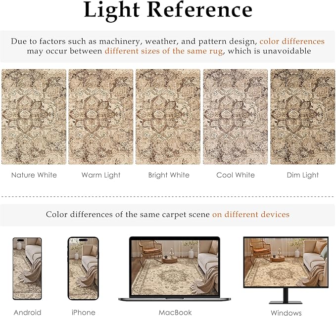Brown Area Rug 2x3 Washable Vintage Small Carpet for Entryway Kitchen Soft Retro Low Pile Thin Door Mat Non Slip Oriental Medallion Throw Rug for Bathroom Office Bedroom Dining Room