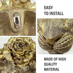 GUSFREUD Gold Animal Heads Sculptures Wall Art - Resin Faux Leopard for Home Wall Decor, Leopard Wall Hanging Decoration for Living Room, Bedroom & Kitchen, Unique Gift Idea