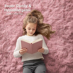 OLANLY 2x3 Machine Washable Small Bedside Rug, Soft Fluffy Shaggy Entryway Throw Rugs for Bedroom, Living Room, Indoor Floor Carpet for Kids Girls Boys, Nursery Rooms, Home Decor Aesthetic, Pale Pink