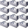 SWEET DOLPHIN 12 Pack Extra Large Moving Bags with Strong Zippers & Carrying Handles, Heavy Duty Storage Tote for Space Saving Moving Storage, Fold Flat, Alternative to Moving Box (Silver)