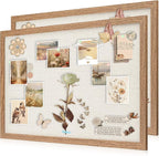 AKTOP 2-Pack Cork Board Bulletin Board with Linen 20" X 30", Large Framed Corkboard for Wall, Hanging Pin Board Picture Board for Home Office Decor, Cute Vision Board with Pushpins (Carbonized Black)