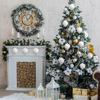 Jetec 8 Pieces Christmas Ornaments Glitter Christmas Tree Hanging Decoration Decorative Artificial Pine Cones Flowers Hanging Ornaments for Winter Wreath Holiday Decor(White)