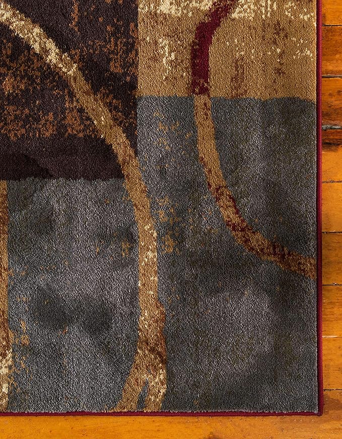 Unique Loom Barista Collection Area Rug - Kouillou (9' x 12' Rectangle, Multi/ Brown)