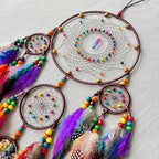 Large Dream Catchers, Handmade Woven Colorful Dream Catcher Wall Hanging, with Tree of Life Natural Healing Crystal Stone for Bedroom Wedding Party Decor, Festival Blessing Gift (Colorful)