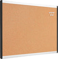Amazon Basics Cork Bulletin Board, 23" x 17", Lightweight, Easy to Mount, Aluminum/Plastic Frame