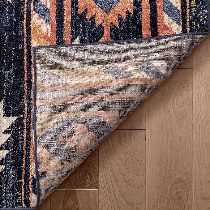Well Woven Tulsa Lea Blue Traditional Southwestern Tribal 3x5 (3'11" x 5'3") Area Rug