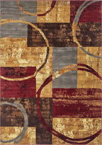 Unique Loom Barista Collection Area Rug - Kouillou (7' 1" x 10' Rectangle, Multi/ Brown)
