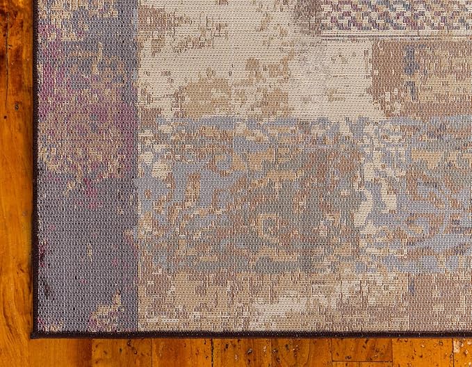 Unique Loom Barista Collection Area Rug - Arusha (5' 1" x 8' Rectangle, Beige/ Black)